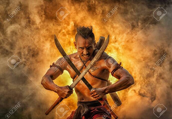 89650049-portrait-of-a-male-warrior-holding-a-sword-thailand