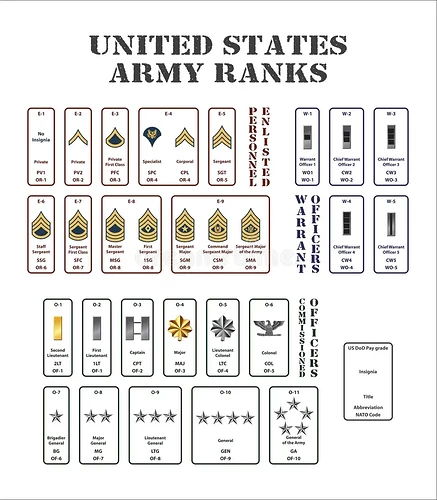 us-army-ranks-set-united-states-white-background-111000297