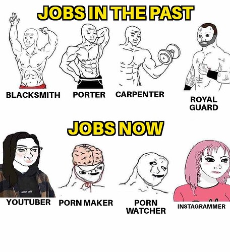Jobs In The Past vs Jobs Now 0926