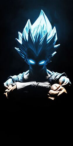 Vegeta, blue power, artwork, 1080x2160 wallpaper